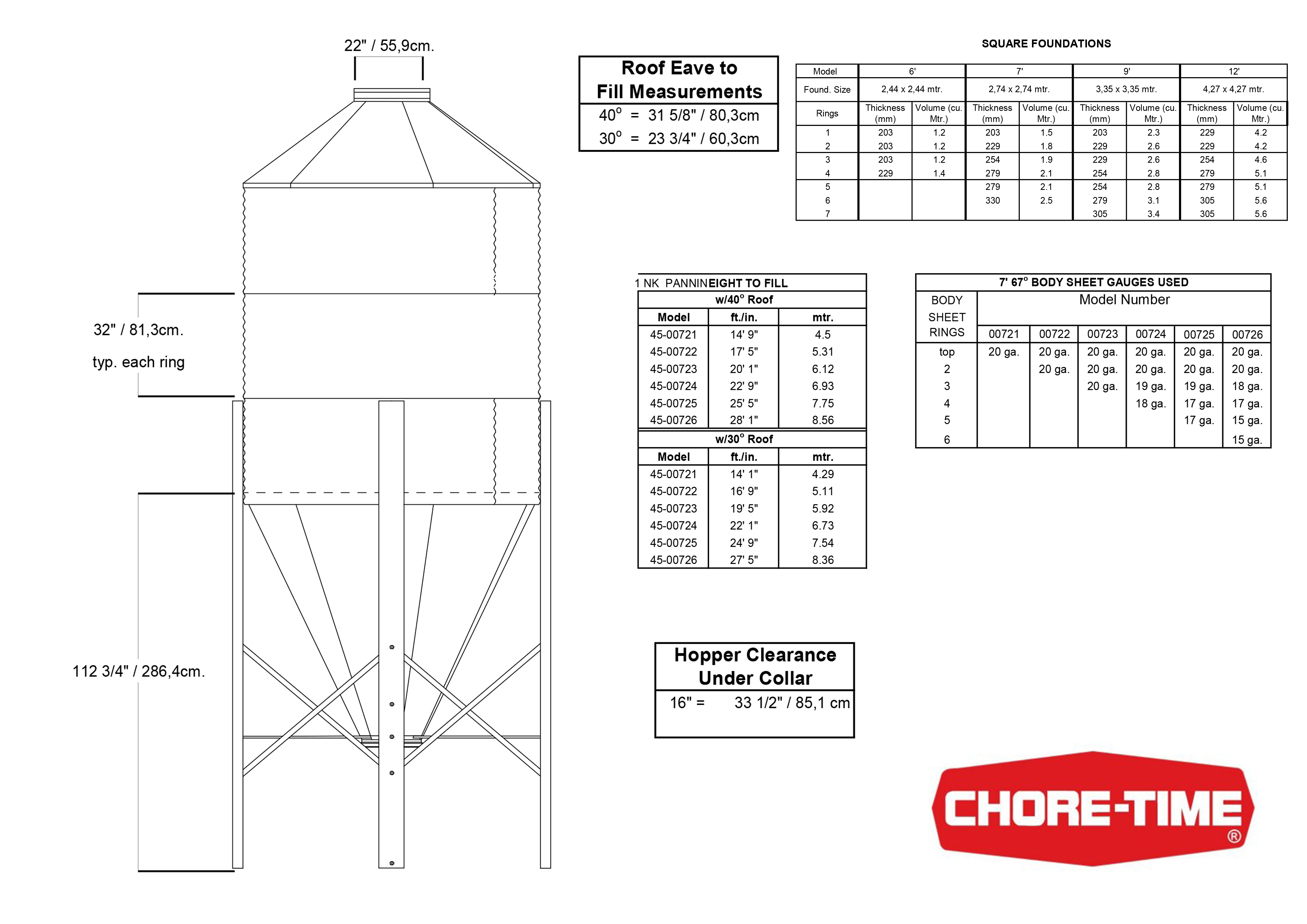 SILO CT BROCK Ø2,13 m 4R 9,90 Tm 15,6 m³ 6,93 m40° TECHO W/SPRINGLOCK W/B.BOLTS